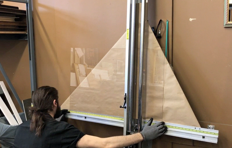 Cutting glass for custom frame