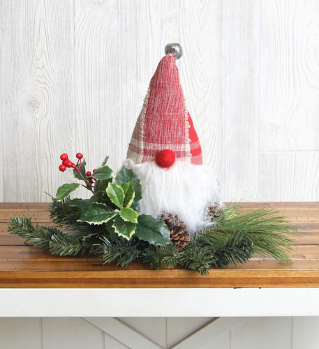 Christmas Floral Arrangement Gnome