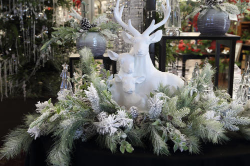 Christmas Floral Arrangement Deer Family